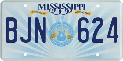 MS license plate BJN624
