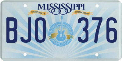 MS license plate BJO376