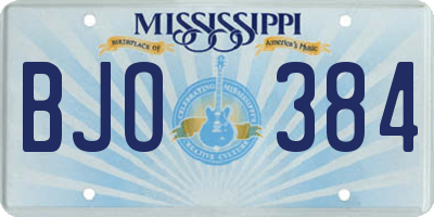 MS license plate BJO384