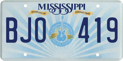 MS license plate BJO419