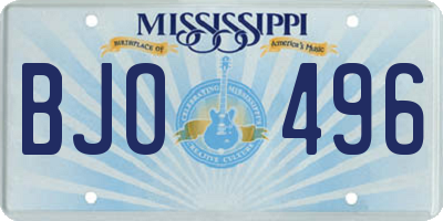MS license plate BJO496