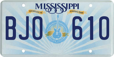 MS license plate BJO610