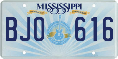 MS license plate BJO616