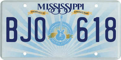 MS license plate BJO618