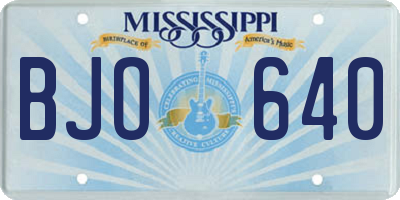 MS license plate BJO640