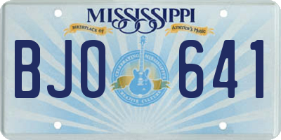 MS license plate BJO641