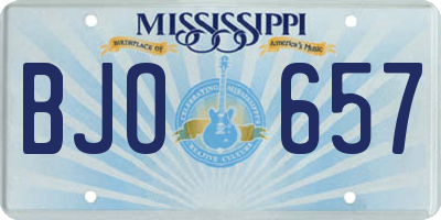 MS license plate BJO657