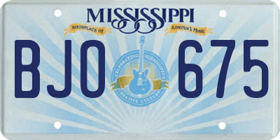 MS license plate BJO675