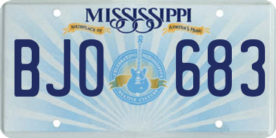 MS license plate BJO683