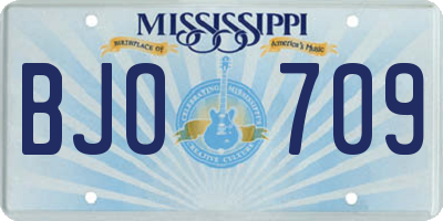 MS license plate BJO709