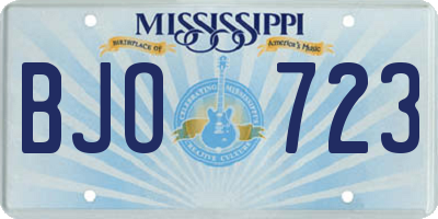 MS license plate BJO723