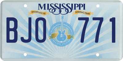 MS license plate BJO771