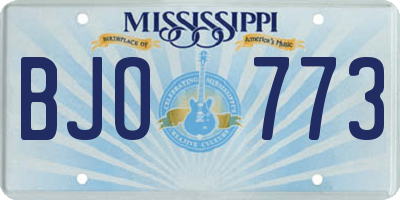 MS license plate BJO773