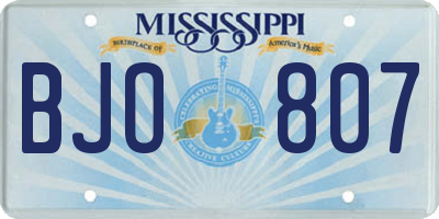 MS license plate BJO807