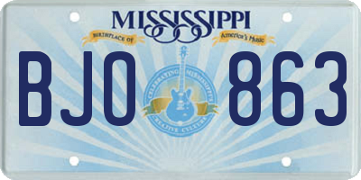 MS license plate BJO863