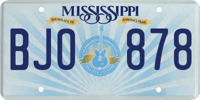 MS license plate BJO878