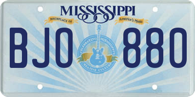 MS license plate BJO880