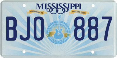 MS license plate BJO887