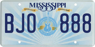 MS license plate BJO888
