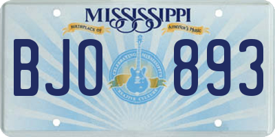 MS license plate BJO893