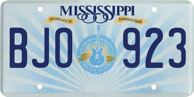 MS license plate BJO923