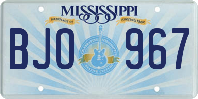 MS license plate BJO967
