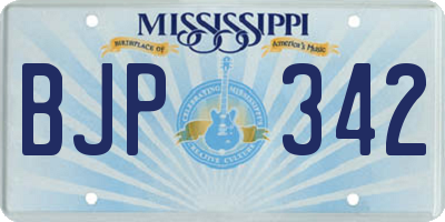 MS license plate BJP342