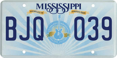 MS license plate BJQ039
