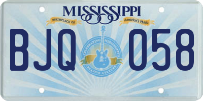 MS license plate BJQ058