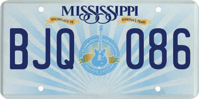 MS license plate BJQ086