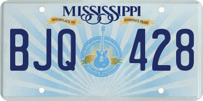 MS license plate BJQ428
