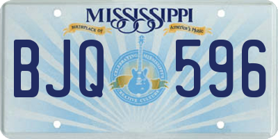 MS license plate BJQ596