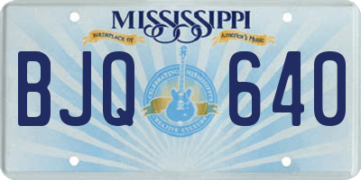MS license plate BJQ640
