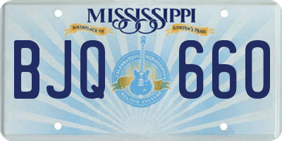 MS license plate BJQ660