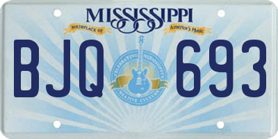 MS license plate BJQ693