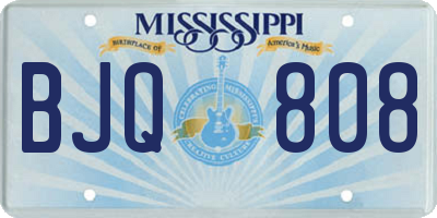MS license plate BJQ808