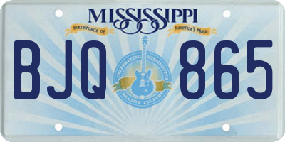MS license plate BJQ865