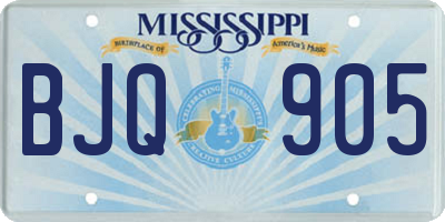 MS license plate BJQ905