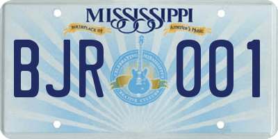 MS license plate BJR001