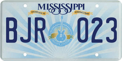 MS license plate BJR023