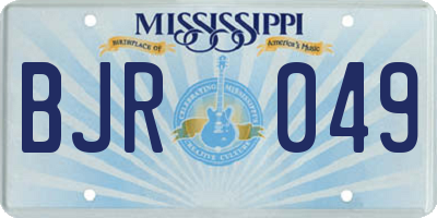 MS license plate BJR049