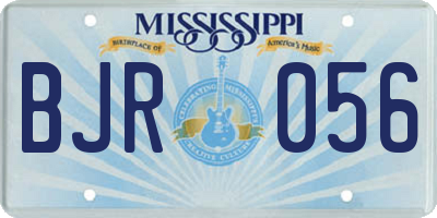 MS license plate BJR056
