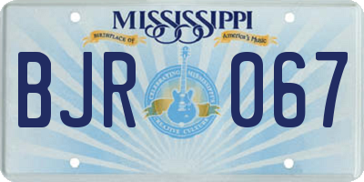 MS license plate BJR067