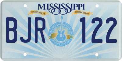 MS license plate BJR122