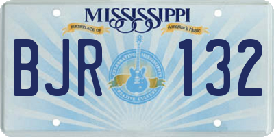 MS license plate BJR132