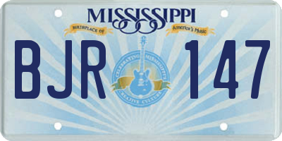 MS license plate BJR147