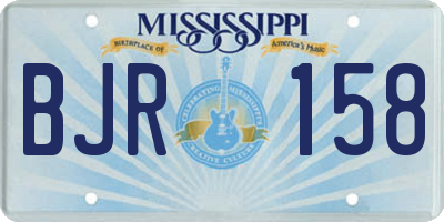 MS license plate BJR158