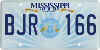 MS license plate BJR166