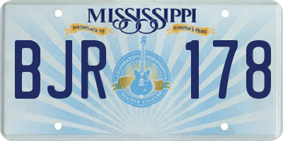 MS license plate BJR178