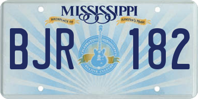 MS license plate BJR182